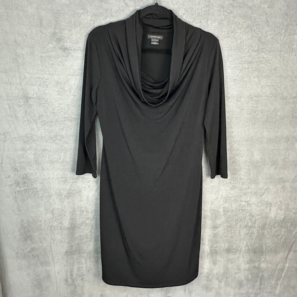 Natori Ous Dress Womens Medium Black Minimalist LBD Neutral Career Party Elegant